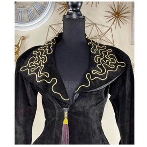 Vintage Suede Victorian Style Skirt Set